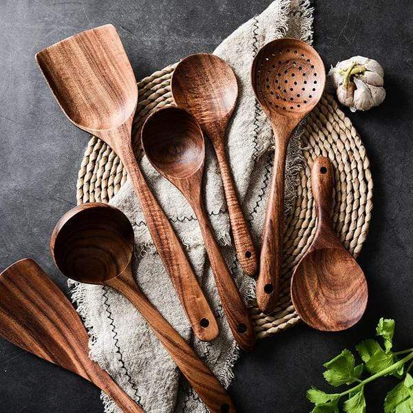 Wooden 7 Pieces Cooking Utensils