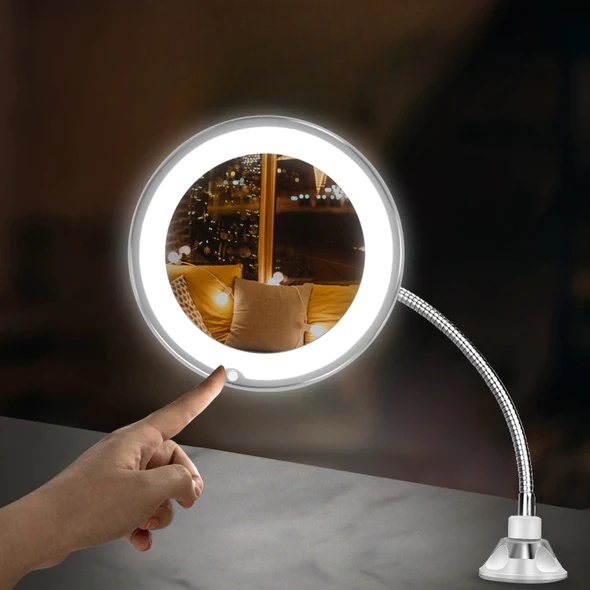 Adjustable Flexible Mirror With Light
