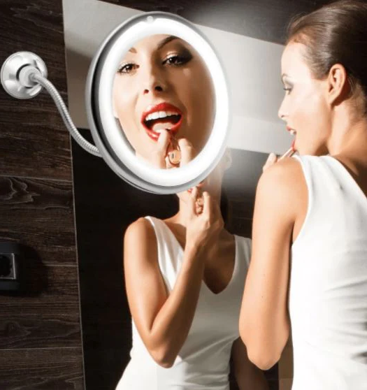 Adjustable Flexible Mirror With Light