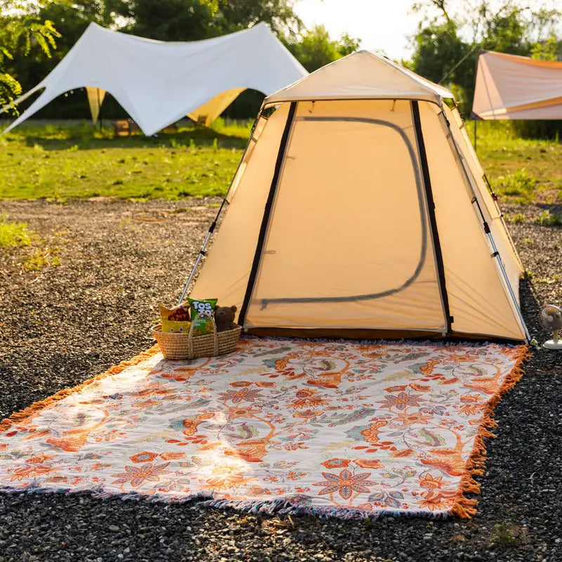 Rustic Floral Boho Throw Blanket