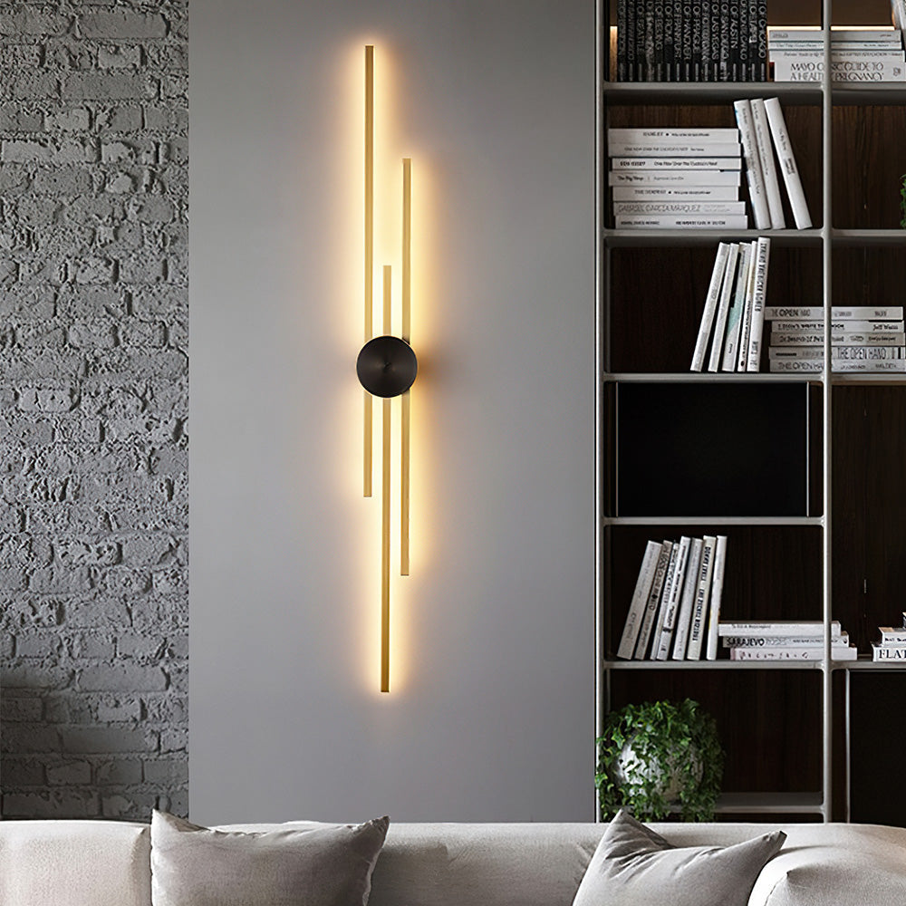 Black and Gold Linear Wall Light for Modern Indoor Lighting