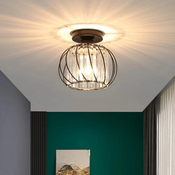 Modern Semi-Flush Mount Ceiling Light for Hallway, Bedroom, and Kitchen