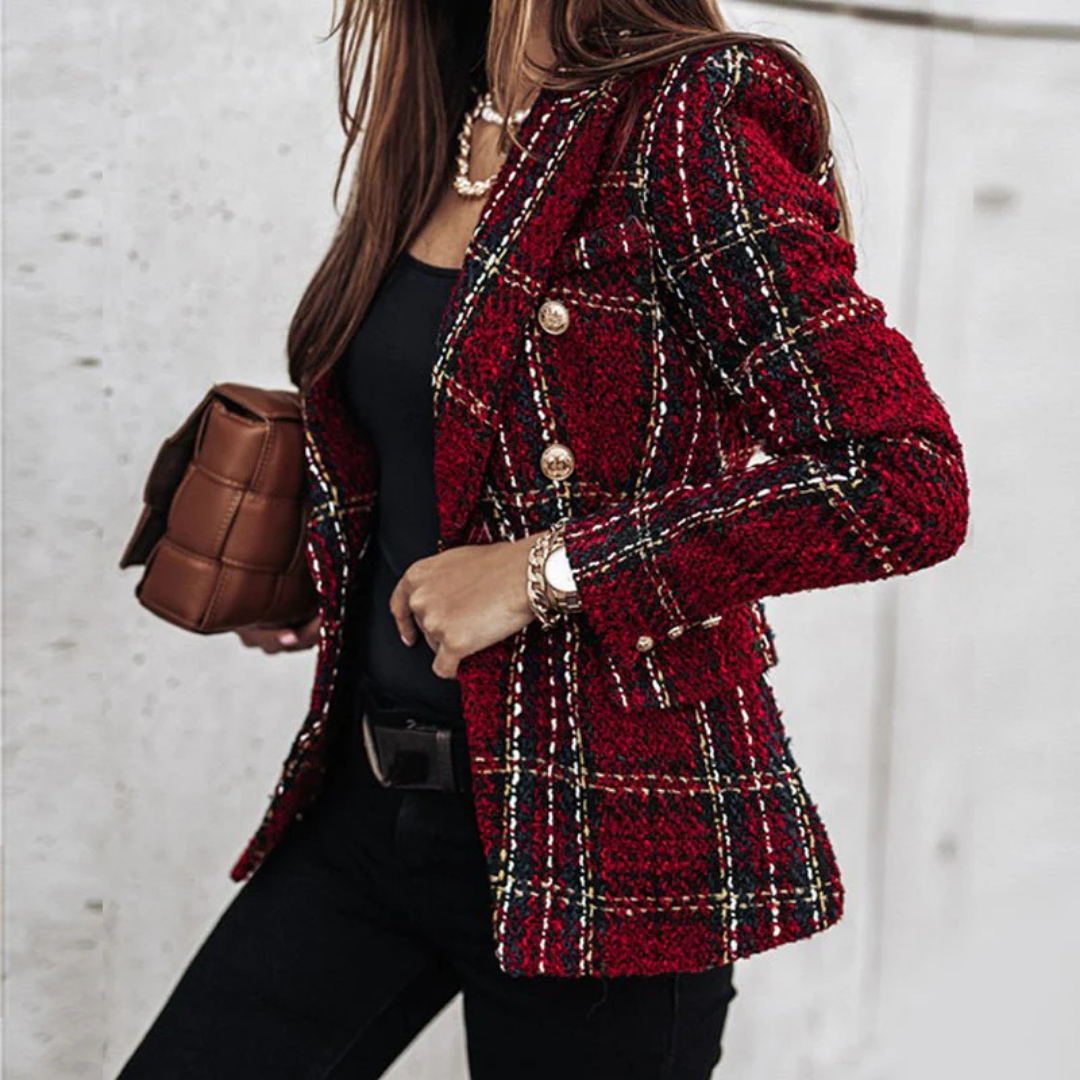 Women's Plaid Blazer Jacket | Casual