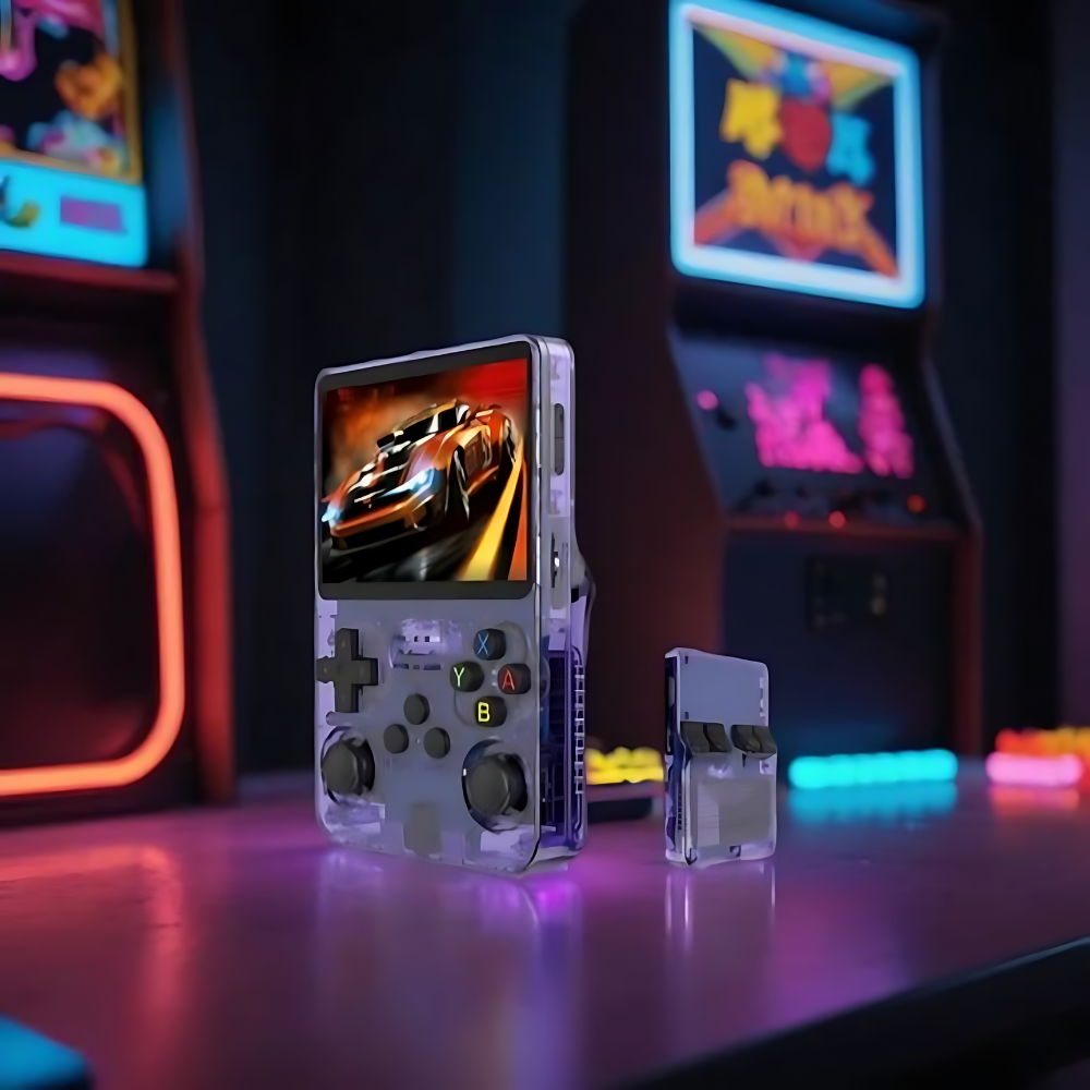 Handheld Retro Gaming Console with HD Screen and Rechargeable Battery