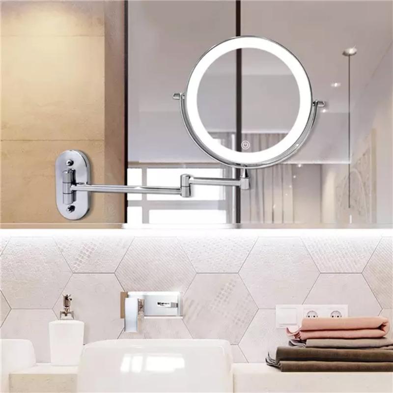 Rechargeable Wall Mounted Makeup Mirror with LED Lights