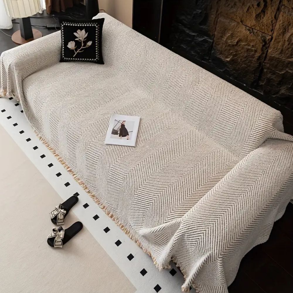 Stripe Textured Sofa Cover