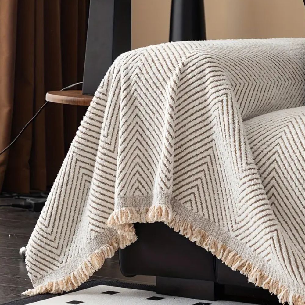 Stripe Textured Sofa Cover