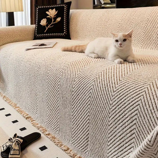 Stripe Textured Sofa Cover