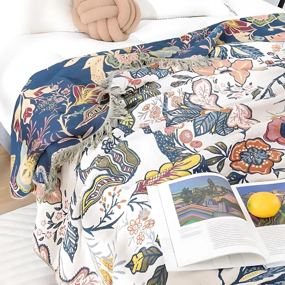 Rustic Stylish Boho Print Throw Blanket