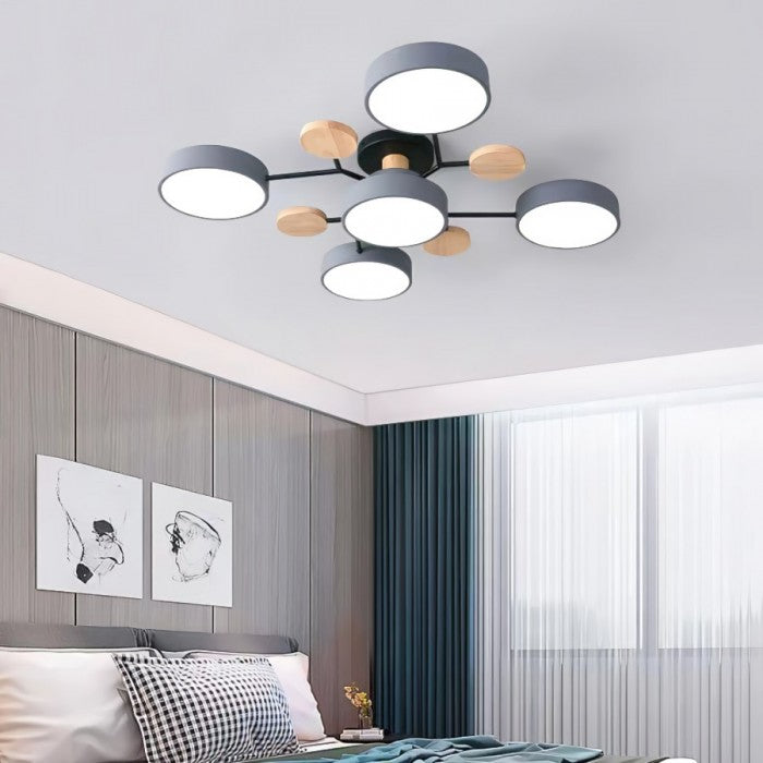 Mid-Century Modern Round Disc LED Ceiling Light