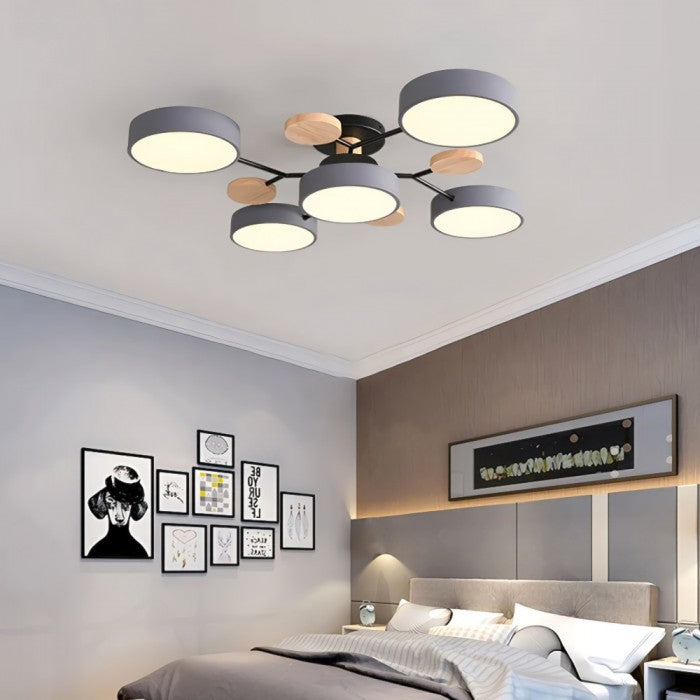 Mid-Century Modern Round Disc LED Ceiling Light