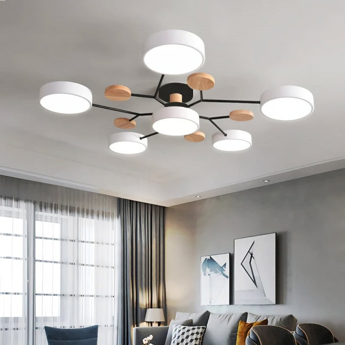 Mid-Century Modern Round Disc LED Ceiling Light