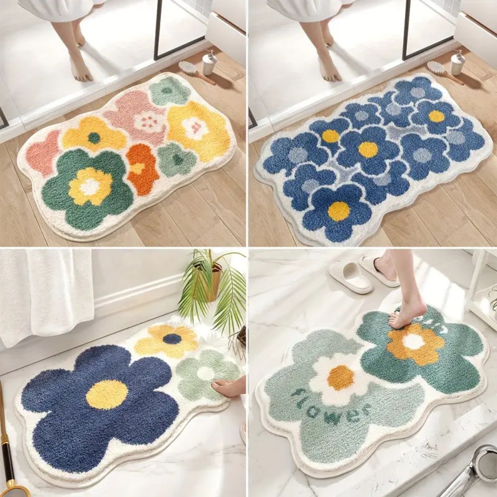 Non-Slip Floral Bath Mat