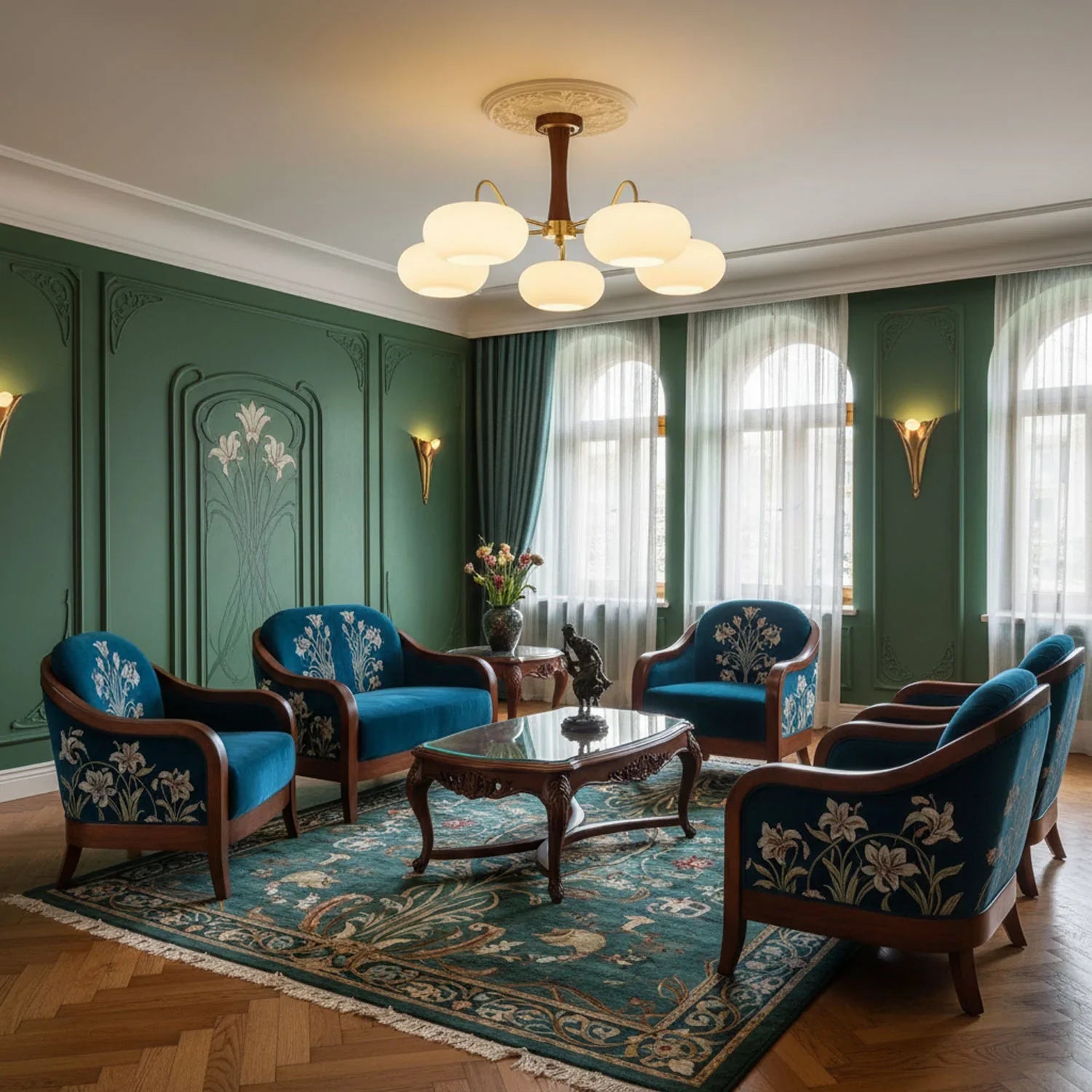 Contemporary Vintage Persimmon Shaped Ceiling Light