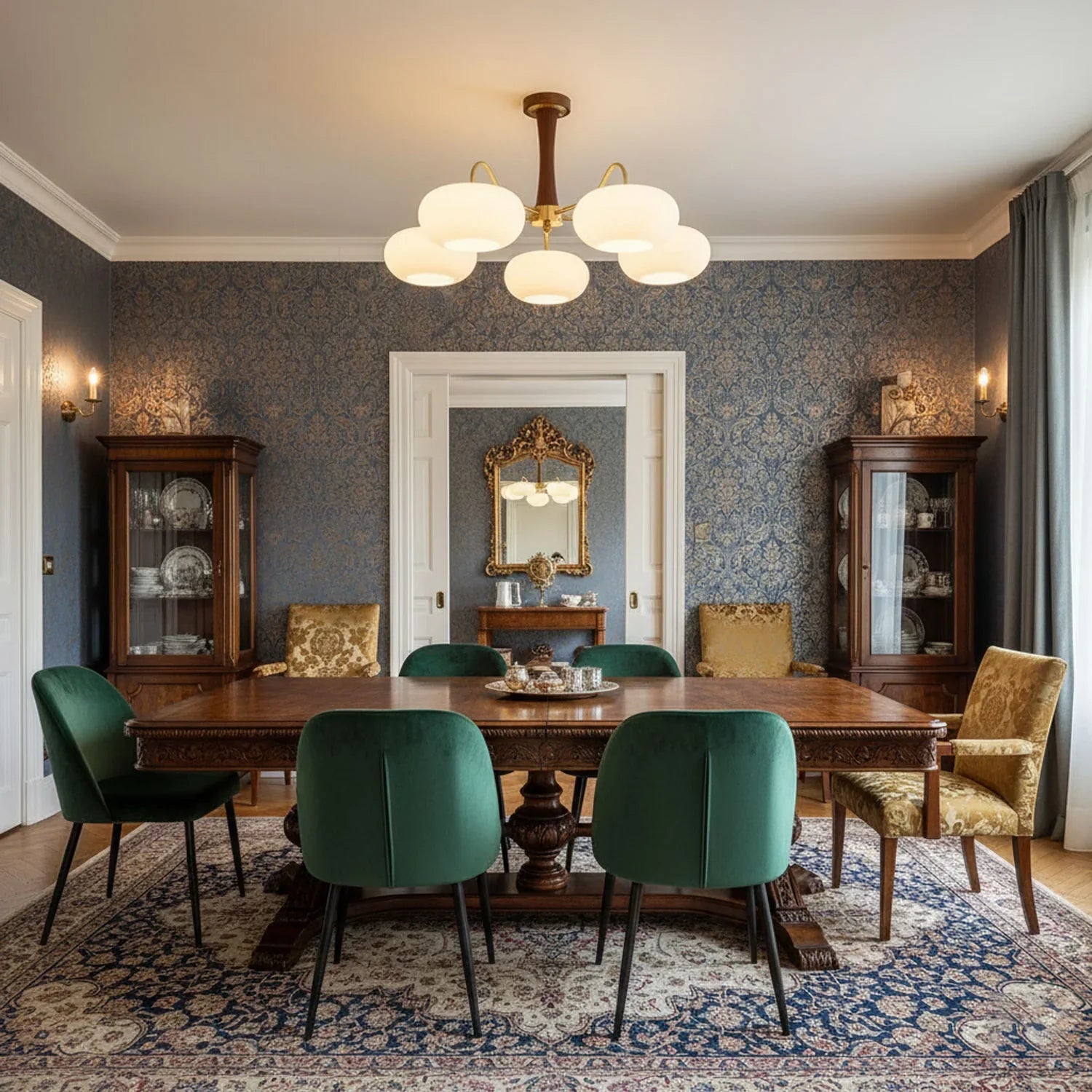 Contemporary Vintage Persimmon Shaped Ceiling Light