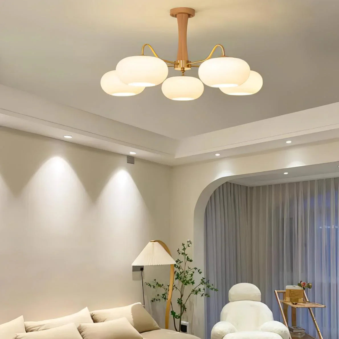 Contemporary Vintage Persimmon Shaped Ceiling Light