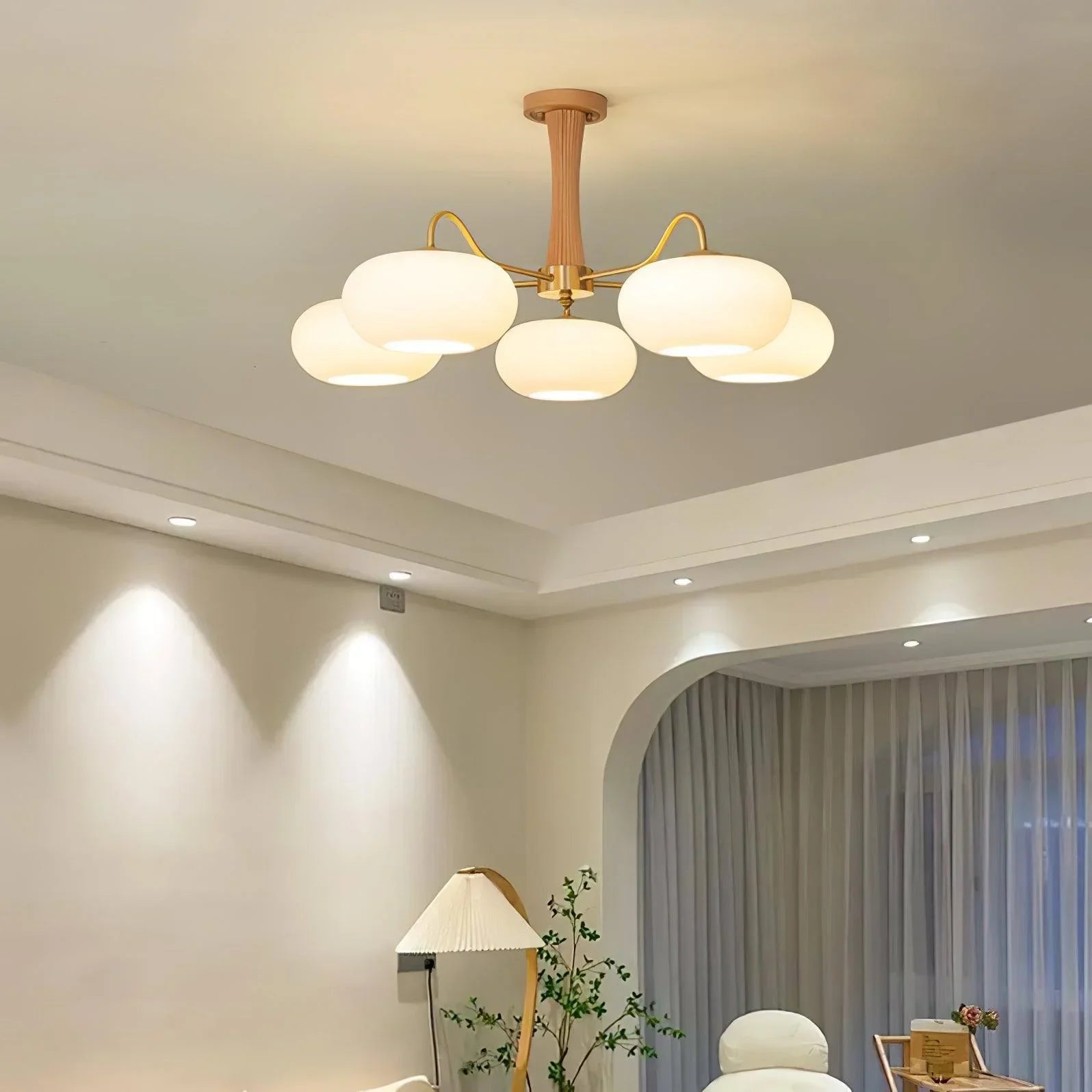 Contemporary Vintage Persimmon Shaped Ceiling Light