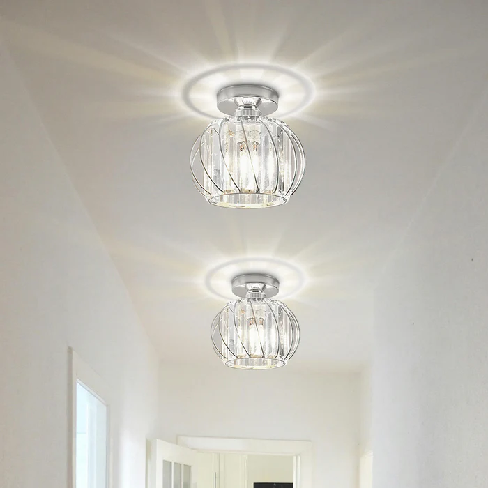 Modern Semi-Flush Mount Ceiling Light for Hallway, Bedroom, and Kitchen
