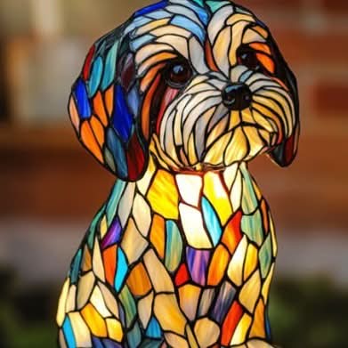 Minimalist Artistic LED Dog Breed Table Lamp