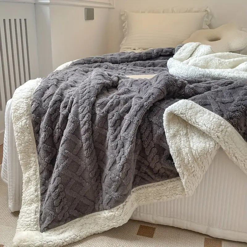 Textured Knitted Throw Blanket