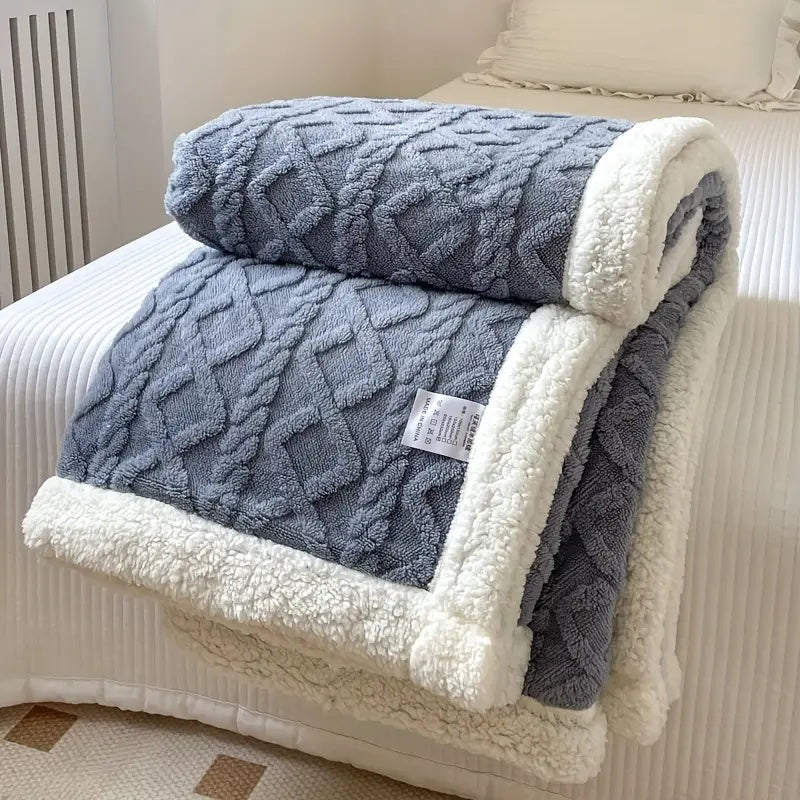 Textured Knitted Throw Blanket