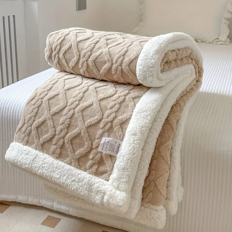 Textured Knitted Throw Blanket