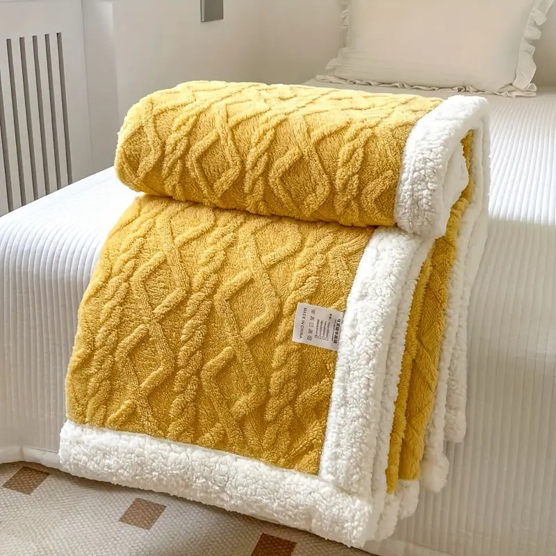 Textured Knitted Throw Blanket
