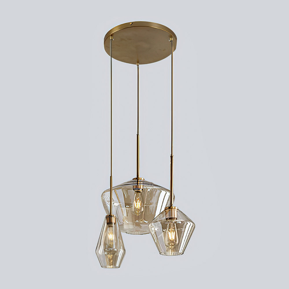 Modern Industrial Pendant Light with Geometric Shade