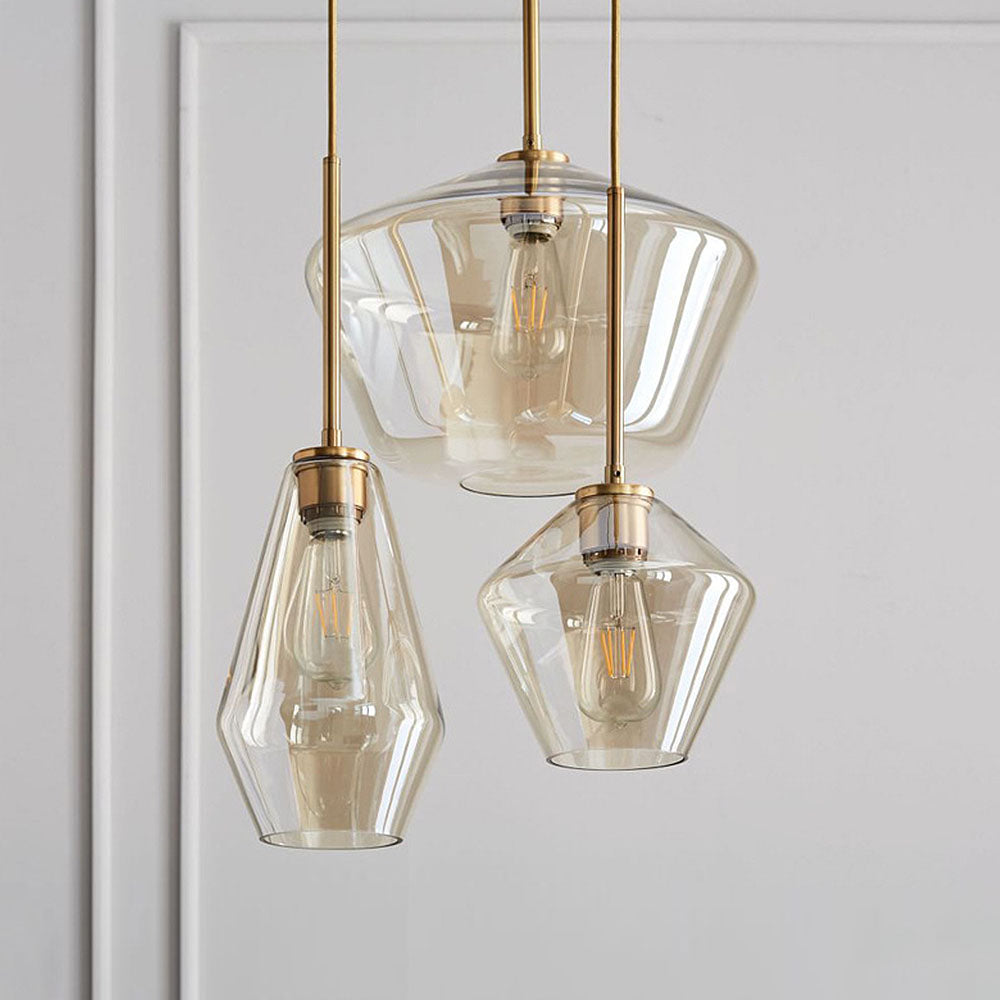 Modern Industrial Pendant Light with Geometric Shade