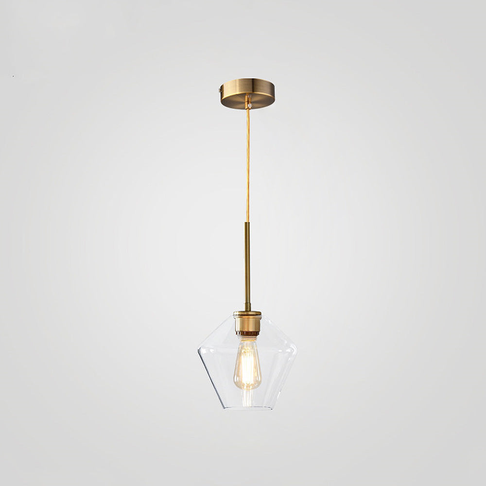 Modern Industrial Pendant Light with Geometric Shade