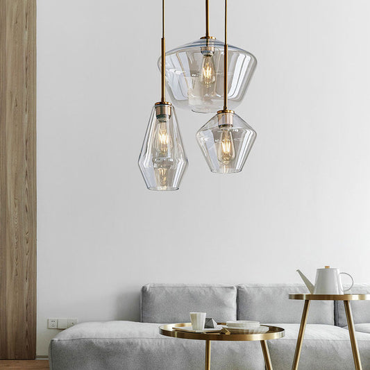 Modern Industrial Pendant Light with Geometric Shade
