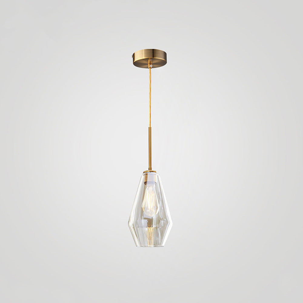 Modern Industrial Pendant Light with Geometric Shade