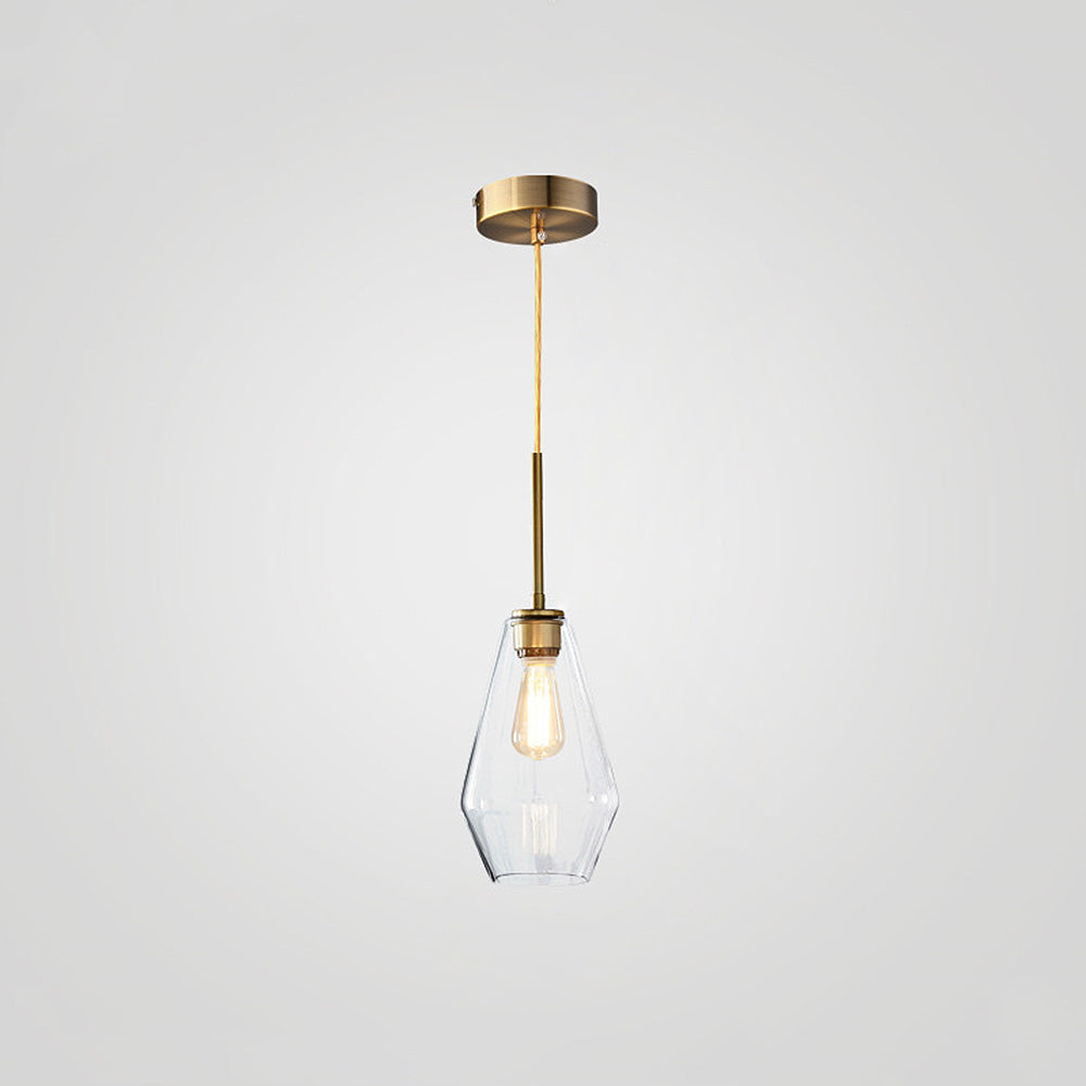 Modern Industrial Pendant Light with Geometric Shade