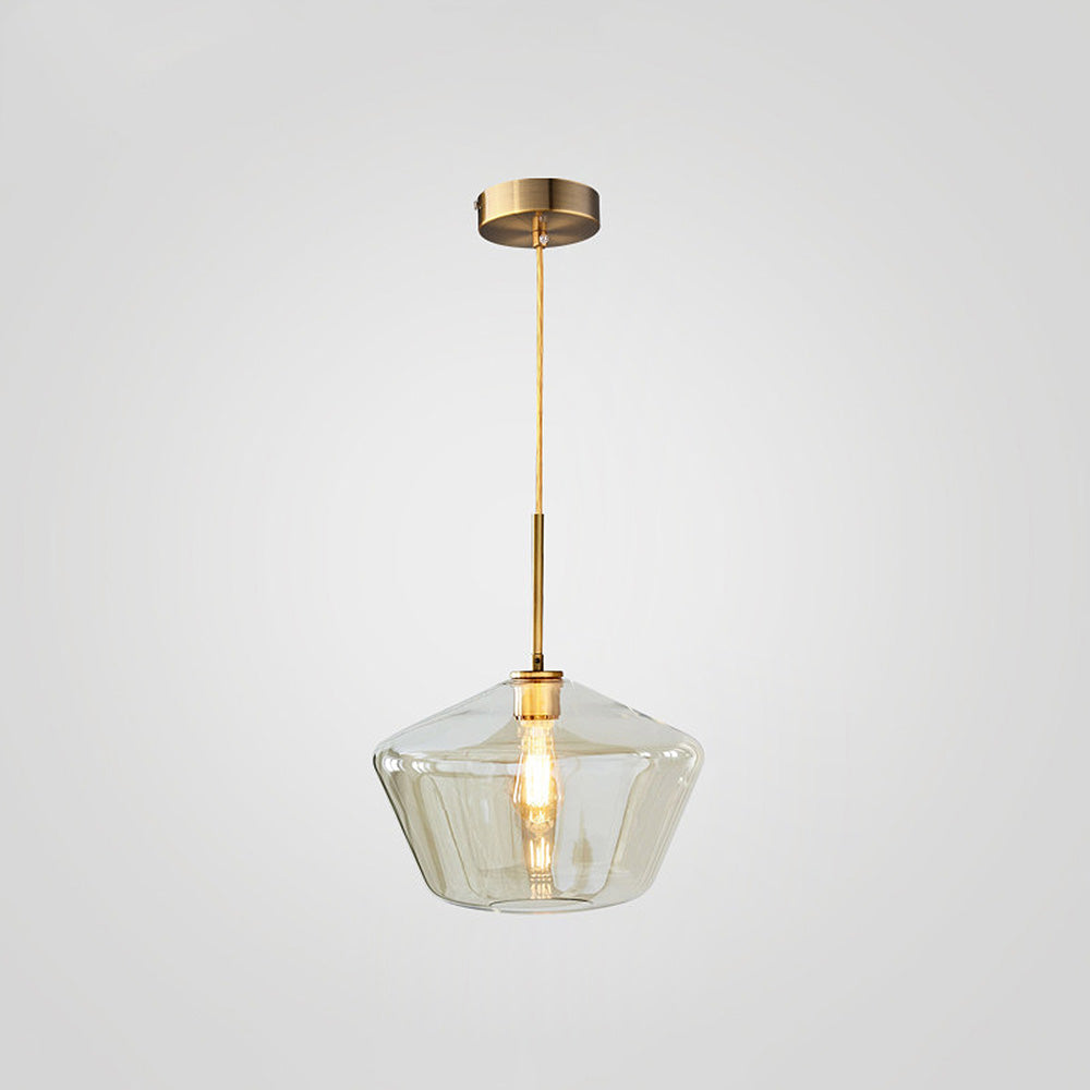 Modern Industrial Pendant Light with Geometric Shade