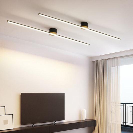 Modern Linear LED Semi Flush Mount Ceiling Light
