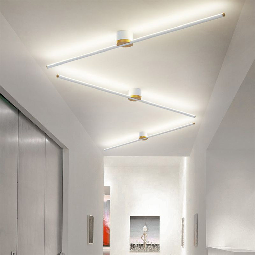 Modern Linear LED Semi Flush Mount Ceiling Light