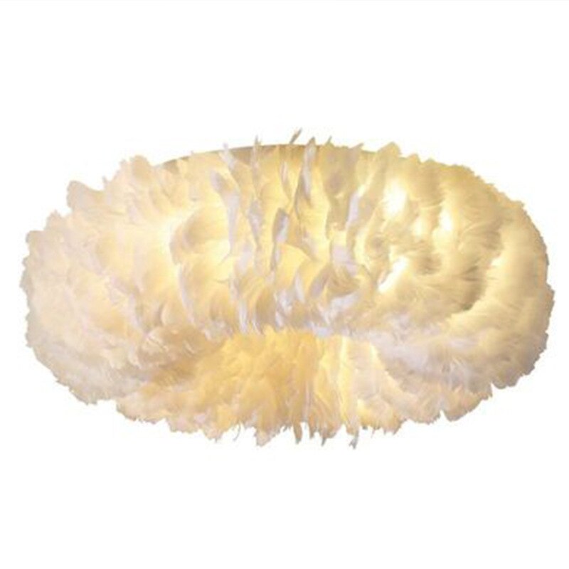 Boho LED Ceiling Light with Feathers