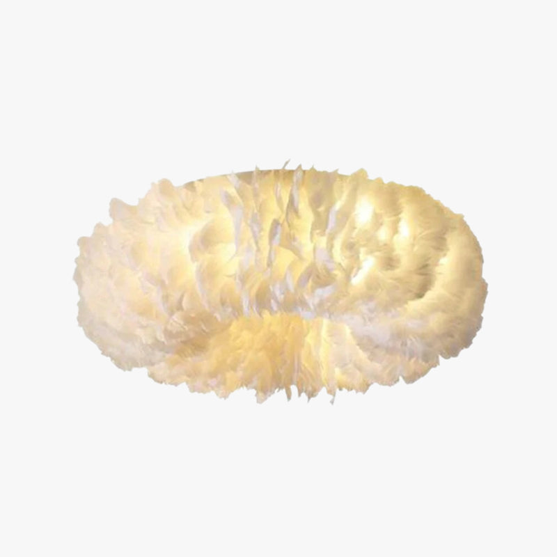 Boho LED Ceiling Light with Feathers