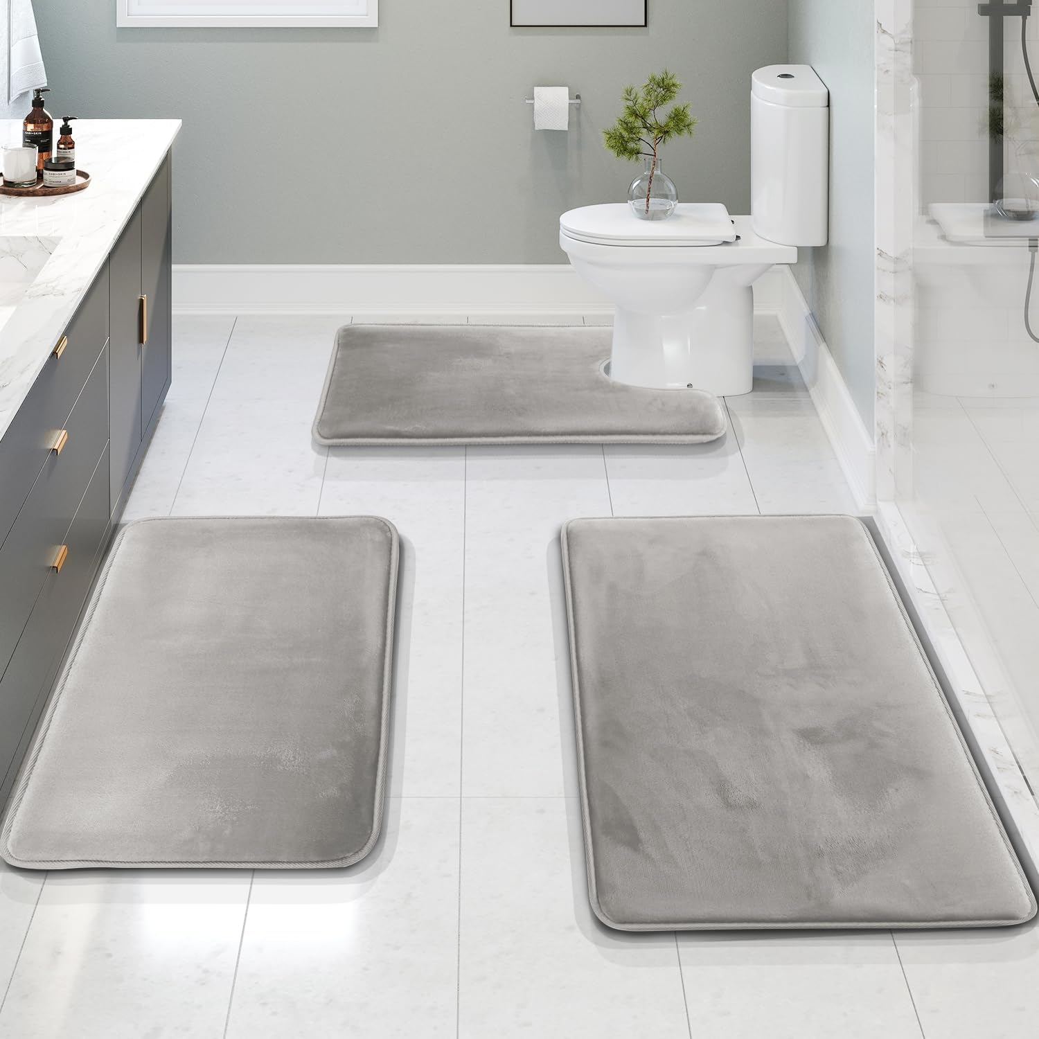 Non-Slip 3-Piece Bath Mat Set
