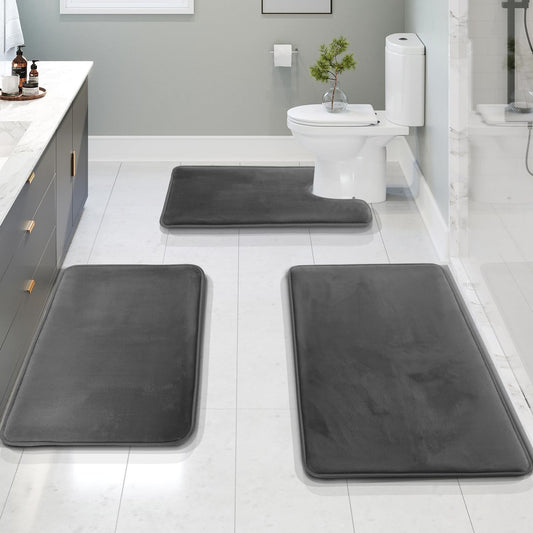 Non-Slip 3-Piece Bath Mat Set
