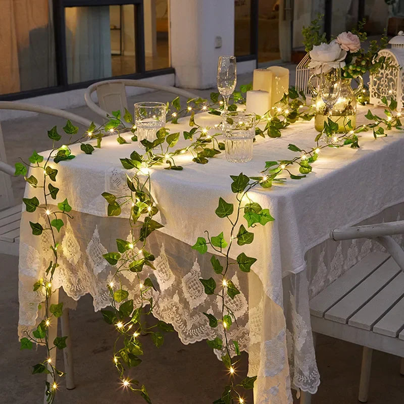 Minimalist Flower and Leaf String Lights