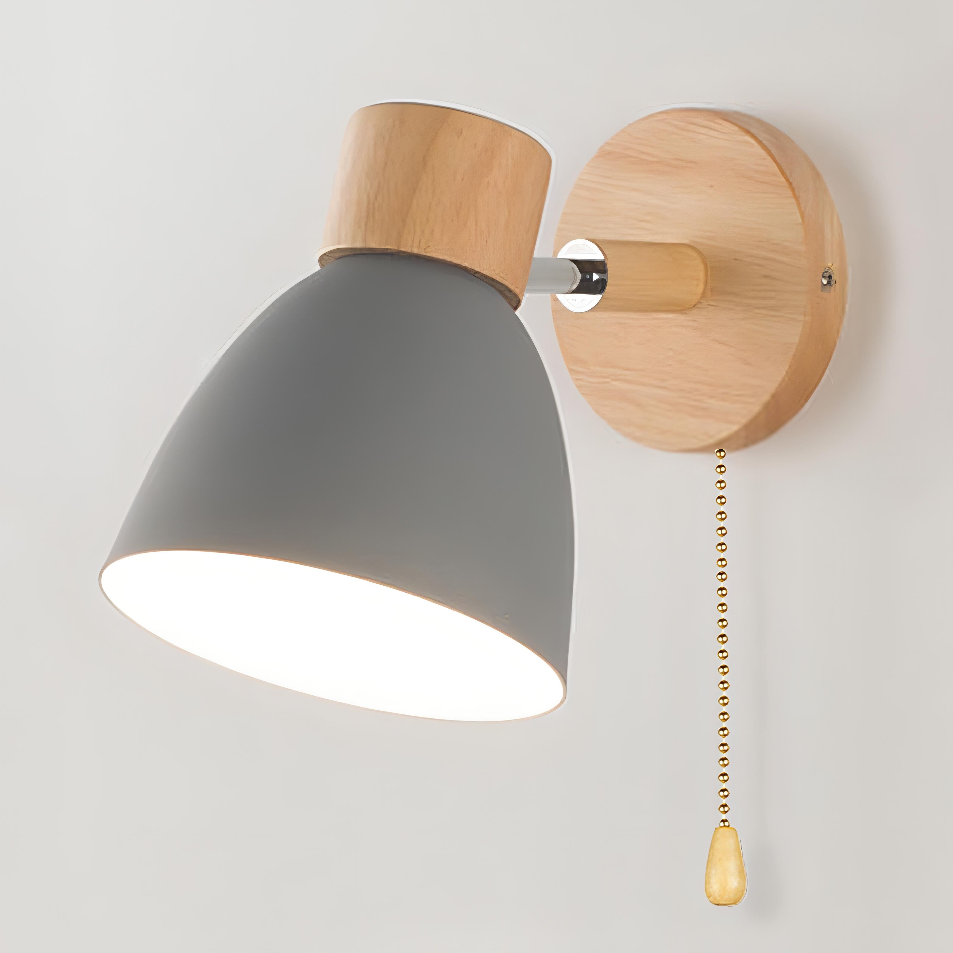 Scandinavian Style Wall Light with Pull Chain Switch