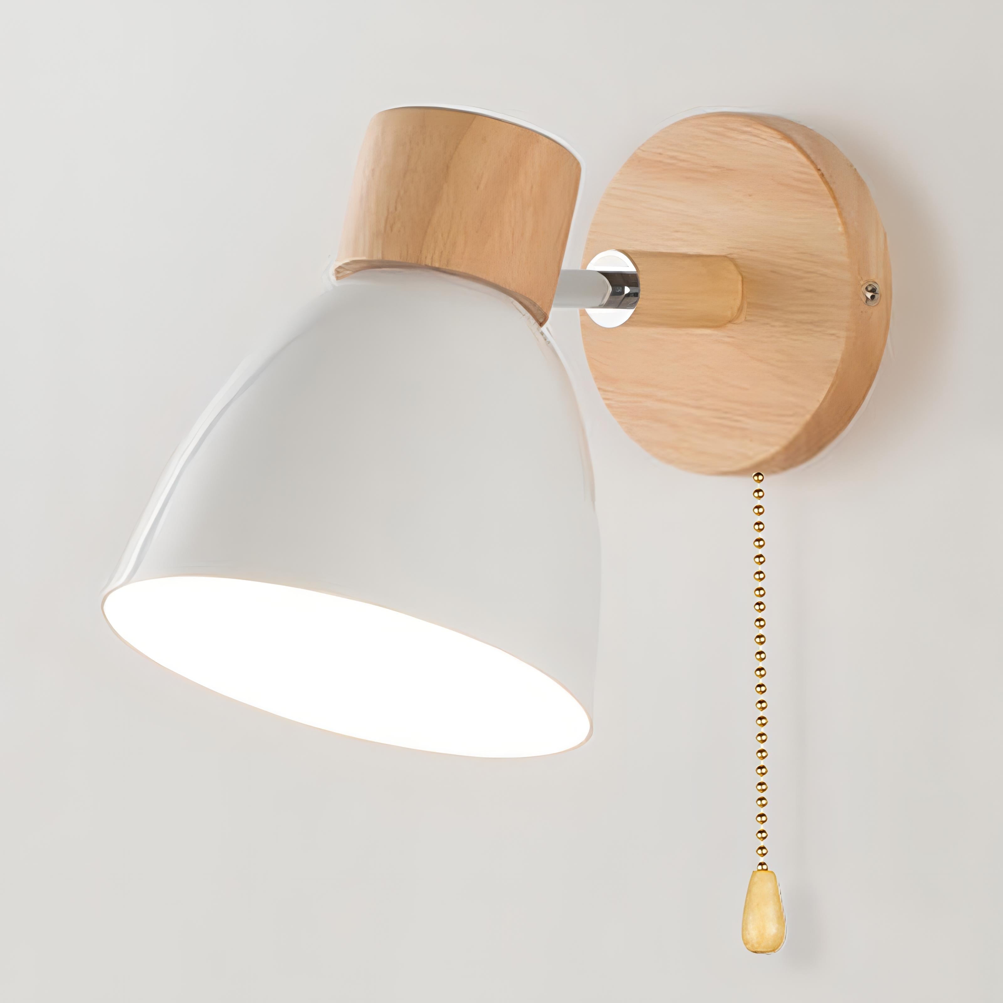 Scandinavian Style Wall Light with Pull Chain Switch