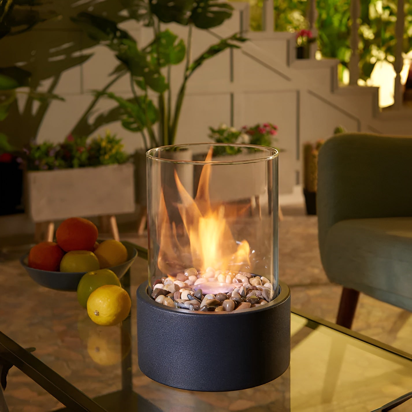 Round Smokeless Tabletop Fireplace