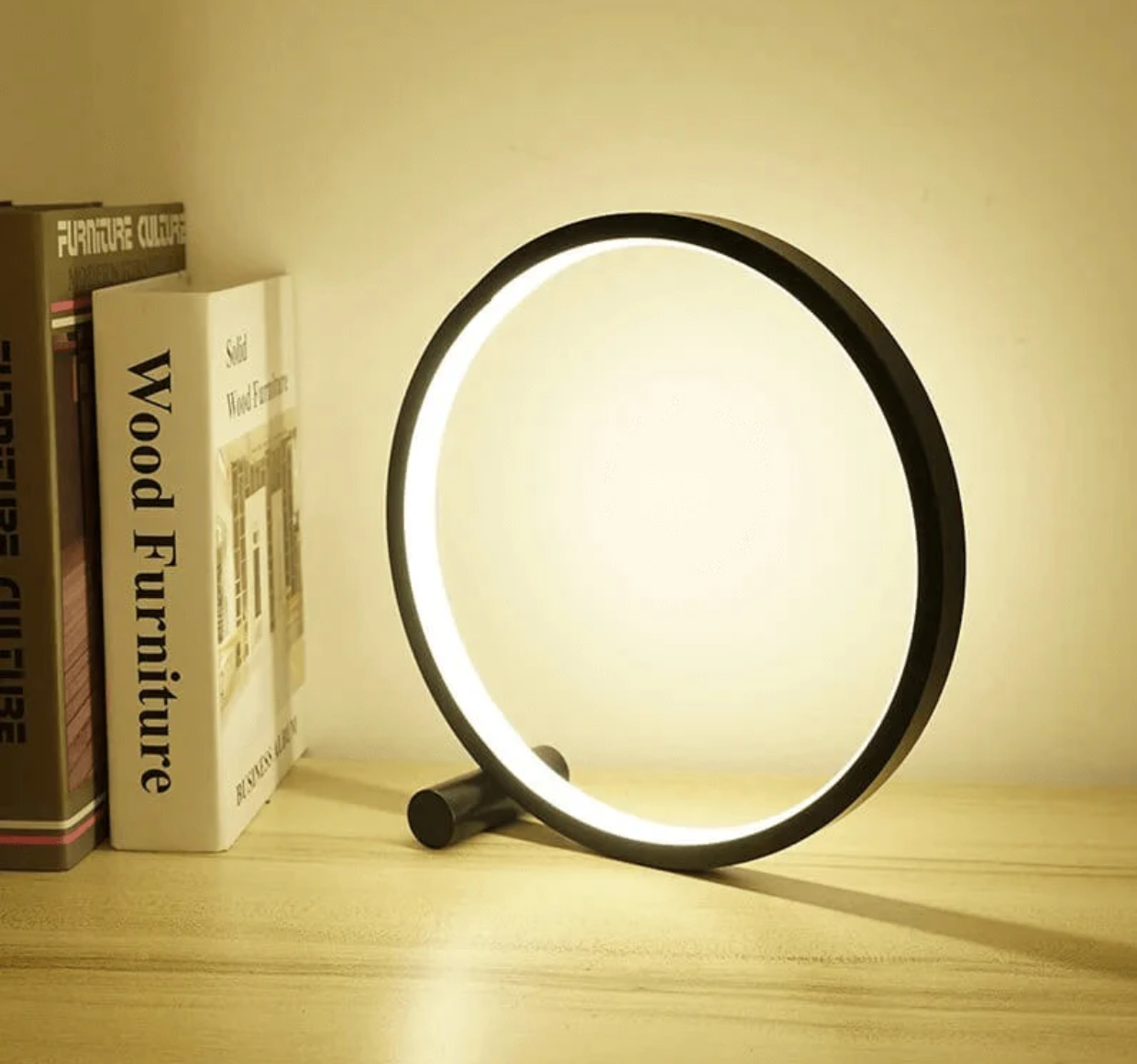 Minimalist LED Round Table Lamp with Touch Control