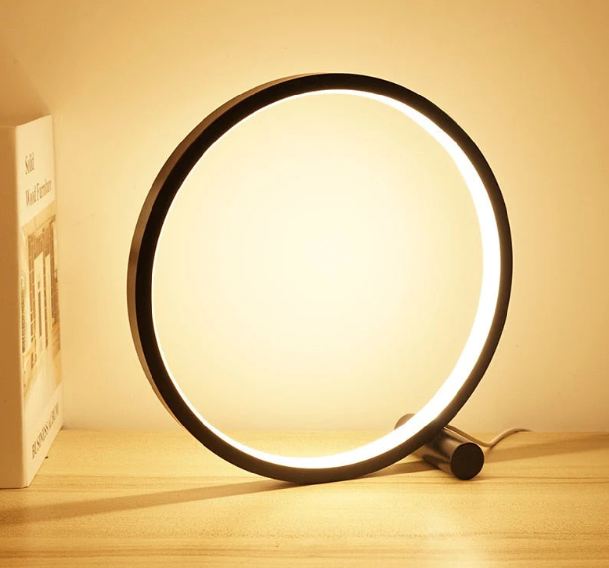 Minimalist LED Round Table Lamp with Touch Control