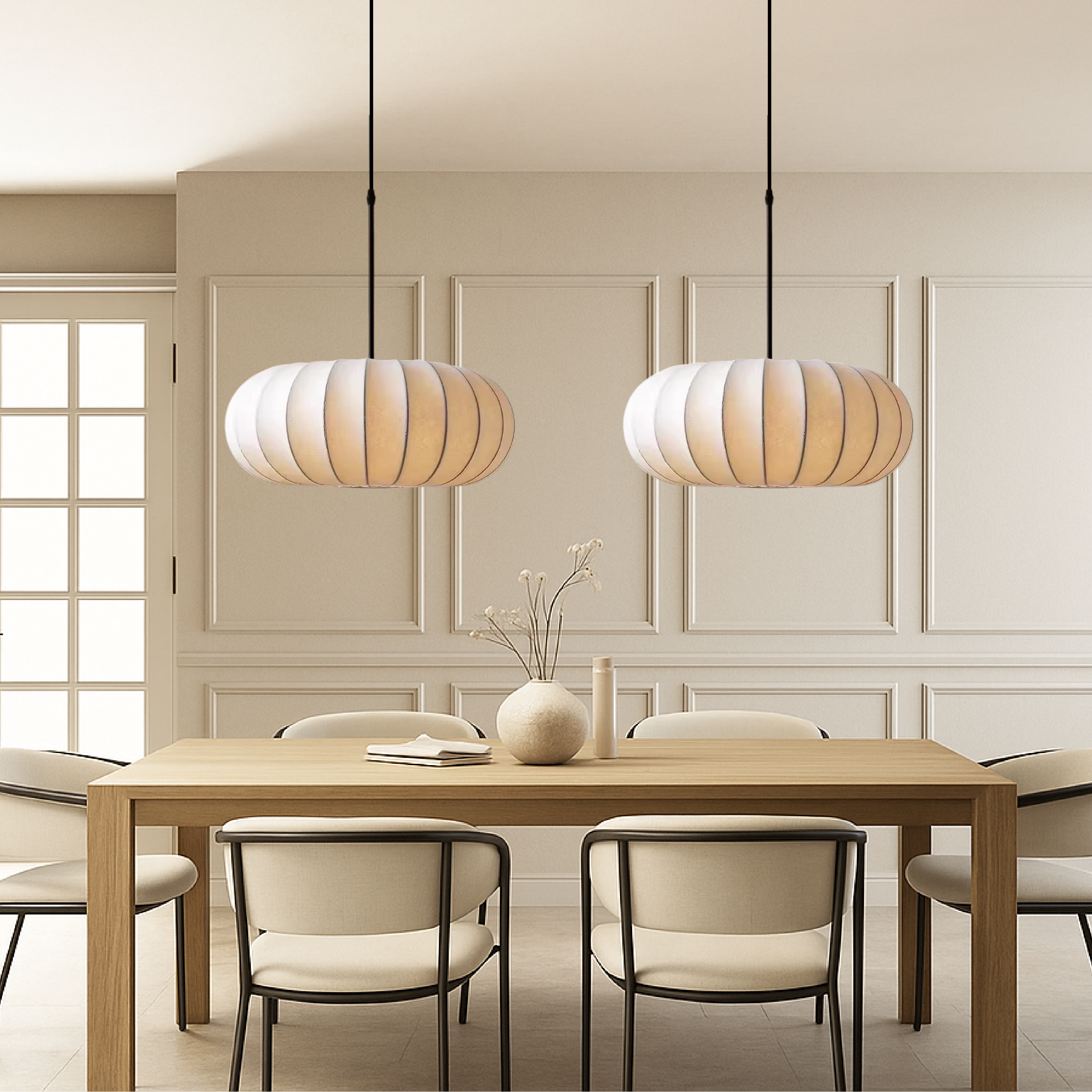 Minimalist Contemporary LED Fabric Pendant Light