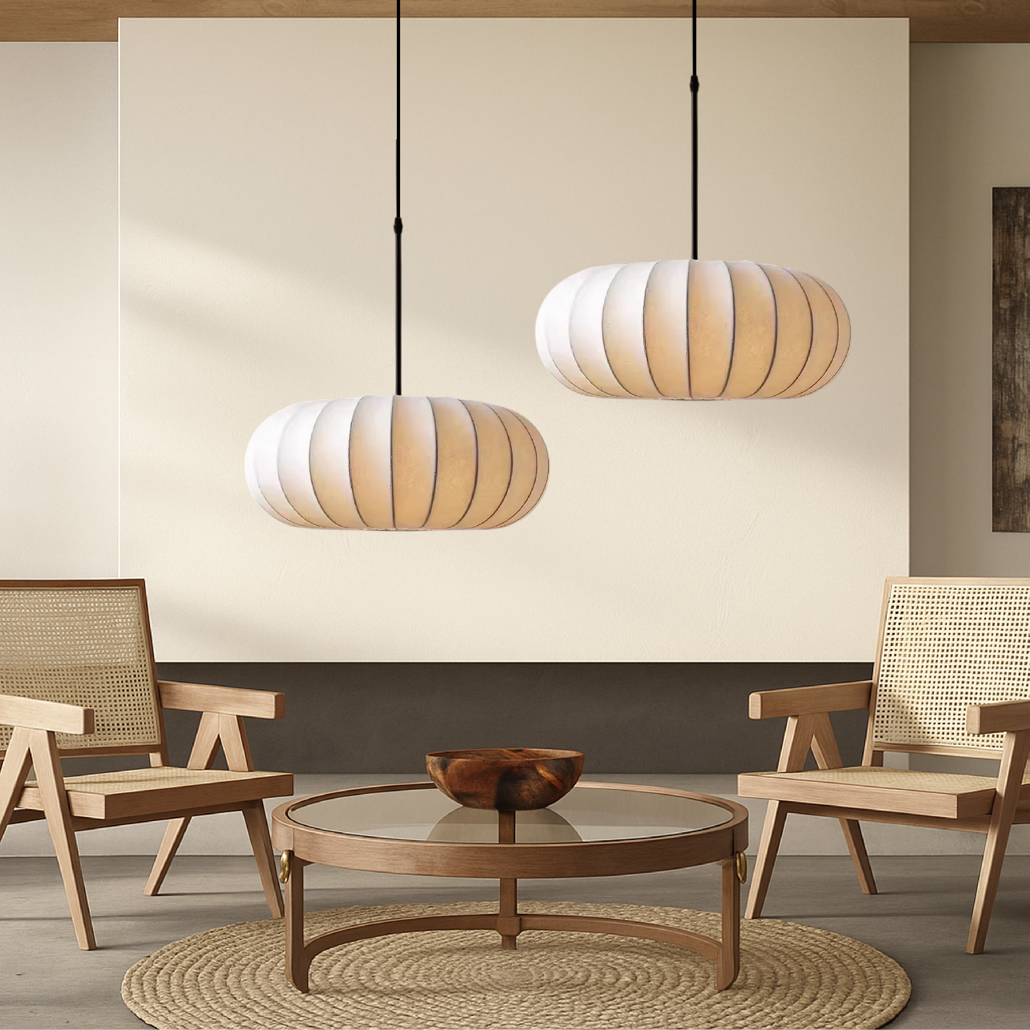 Minimalist Contemporary LED Fabric Pendant Light