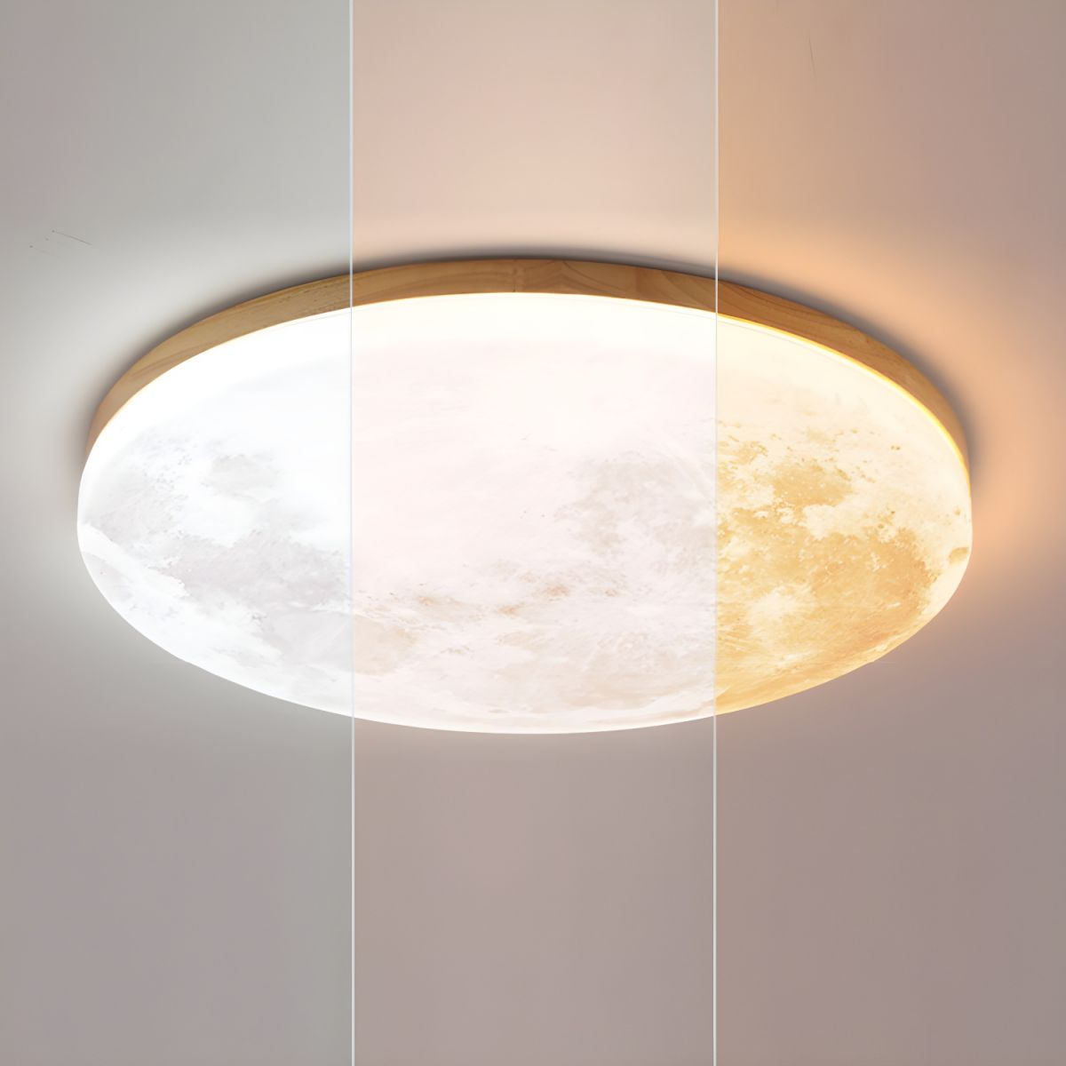 Minimalist Flush Mount Round Moon Ceiling Light