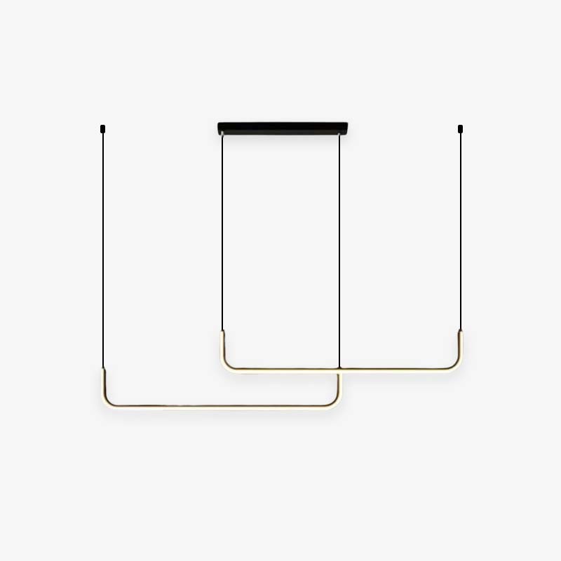 Contemporary Minimalist Double Frame Linear LED Pendant Light